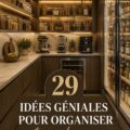 Un garde-manger moderne et bien organisé avec des contenants étiquetés.