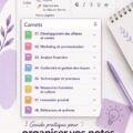 Capture d'écran de l'application OneNote avec une interface organisée