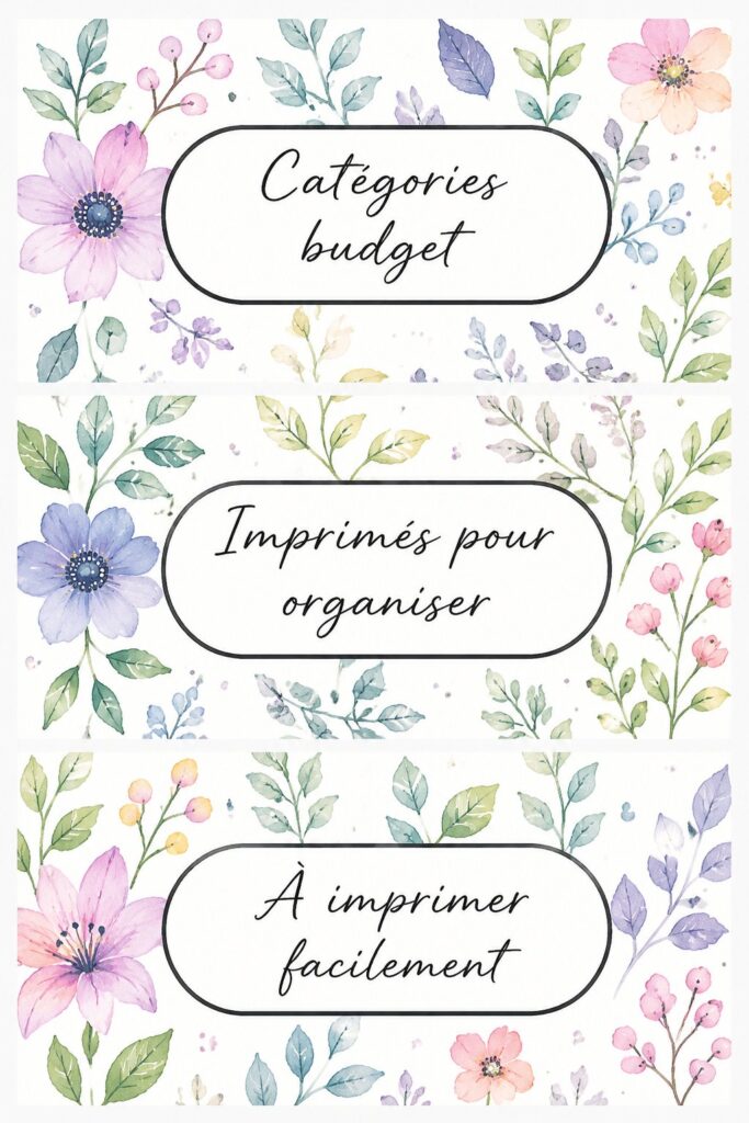 Imprimables colorés pour une gestion de budget efficace