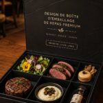 Boîte de repas premium élégamment présentée sur une table