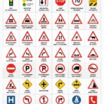 Illustration de différents types de panneaux de signalisation routière, incluant des panneaux d'interdiction et d'obligation.