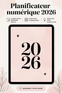 Planificateur numérique pour 2026 avec des notes et des listes de tâches