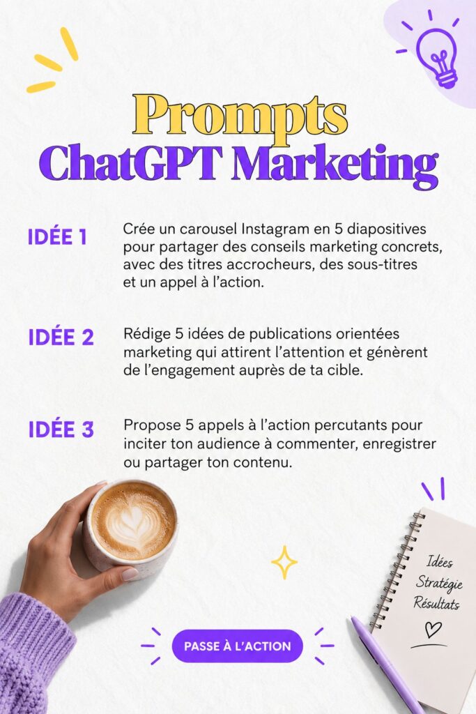Une entrepreneuse utilisant ChatGPT pour le marketing de son entreprise.