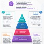 Illustration représentant les quatre niveaux de stratégie d'entreprise.