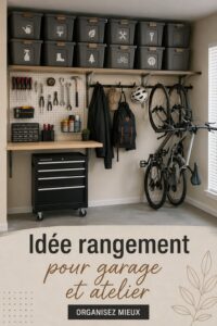 Garage organisé avec des solutions de rangement pratiques