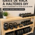 Un support d'haltères en bois DIY dans une salle de sport