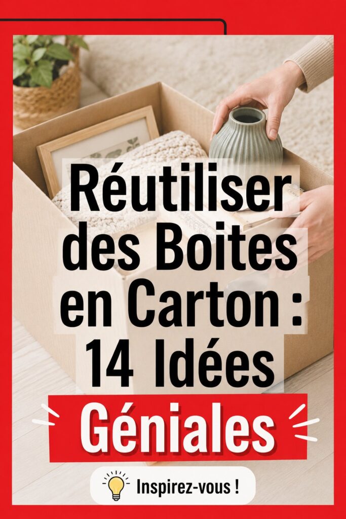 Une collection colorée de boîtes en carton réutilisées comme rangements décoratifs dans un salon.