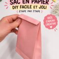 Sac en papier fait maison décoré avec un joli nœud, idéal pour offrir un cadeau