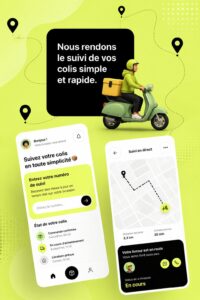 Capture d'écran de l'application Traker montrant le suivi des colis
