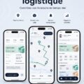 Capture d'écran d'une application mobile pour le suivi de flotte logistique.