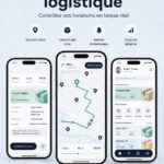 Capture d'écran d'une application mobile pour le suivi de flotte logistique.