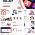 Un écran d'ordinateur affichant des modèles PowerPoint pour les réseaux sociaux.