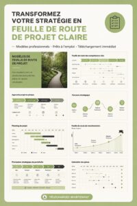Image d'un tableau blanc avec une feuille de route de projet bien définie, symbolisant la clarté stratégique.