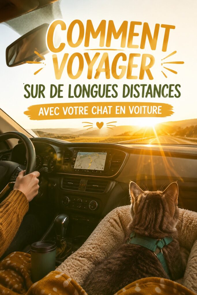 Un chat assis confortablement dans un transporteur préparé pour un voyage en voiture.