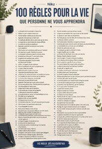 Une illustration inspirante de conseils de vie sur fond apaisant.