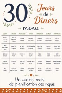Assiette de dîners variés pour une semaine - recettes familiales