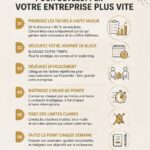 Femme entrepreneure gérant son temps efficacement avec des outils de planification