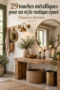 Accents métalliques subtils dans un intérieur moderne et rustique