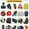 Photo de divers accessoires de voiture pour la sécurité et le confort, mettant en valeur l'importance d'équipements adéquats.