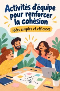 Équipe en train de participer à une activité de groupe au bureau