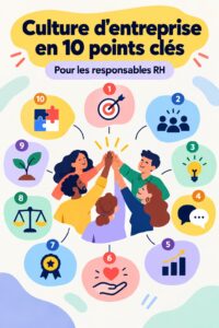 Infographie illustrant les principes de la culture d'entreprise