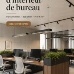 Aménagement d'un bureau accueillant et moderne avec des couleurs douces et des plantes.