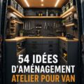 Aménagement intérieur d'un van avec espace de rangement moderne et pratique.