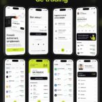 Capture d'écran d'une application de trading mobile avec interface conviviale