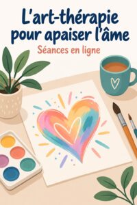 Séance d'art-thérapie en ligne avec des fournitures artistiques