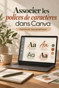 Exemple d'une composition harmonieuse de différentes polices dans Canva.