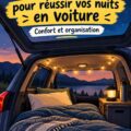 Astuces de camping dans une voiture avec des équipements organisés