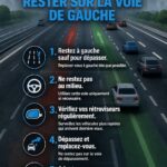 Femme conduisant une voiture sur une route dégagée, symbolisant une conduite respectueuse.