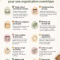 Femme utilisant un ordinateur pour organiser ses outils numériques.