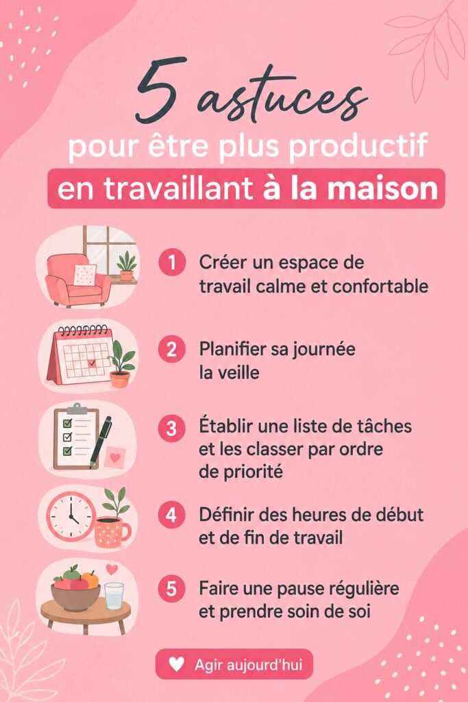 Espace de travail à domicile bien organisé et inspirant