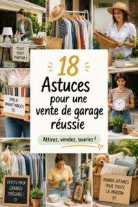 Vidéo d'un vide-grenier animé avec des acheteurs et des objets variés