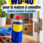 Un spray de WD-40 à côté d'objets du quotidien montrant son utilisation pour le nettoyage et l'entretien.