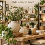 Banc d'entrée en bois moderne dans un intérieur accueillant