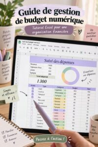 Une femme utilise Excel pour gérer son budget digital.