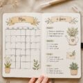 Couverture colorée d'un bullet journal avec des thèmes printaniers pour mai