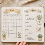 Couverture colorée d'un bullet journal avec des thèmes printaniers pour mai