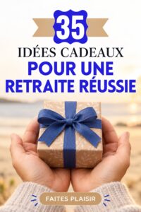 Image d'une belle sélection de cadeaux pour départ à la retraite, mélange de personnalisation et d'utilité.
