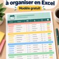 Modèle de calendrier d'événements sur un écran d'ordinateur avec Excel ouvert