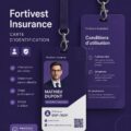 Carte d'identité Fortivest présentée sur un fonds neutre.