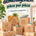 Checklist organisée pour un déménagement réussi, pièce par pièce.
