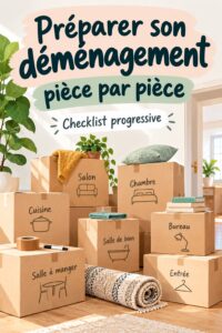 Checklist organisée pour un déménagement réussi, pièce par pièce.