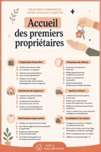 Checklist pour primo-accédants avec des étapes clés pour l'achat immobilier.