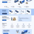 Illustration d'une landing page logistique attrayante avec des éléments de design accrocheurs.