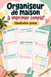 Un classeur de gestion maison avec des pages organisées sur une table.
