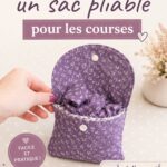 Sac pliable en tissu coloré pour les courses, cousu main.