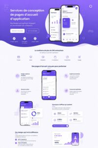 Exemple de design d'une landing page d'application moderne